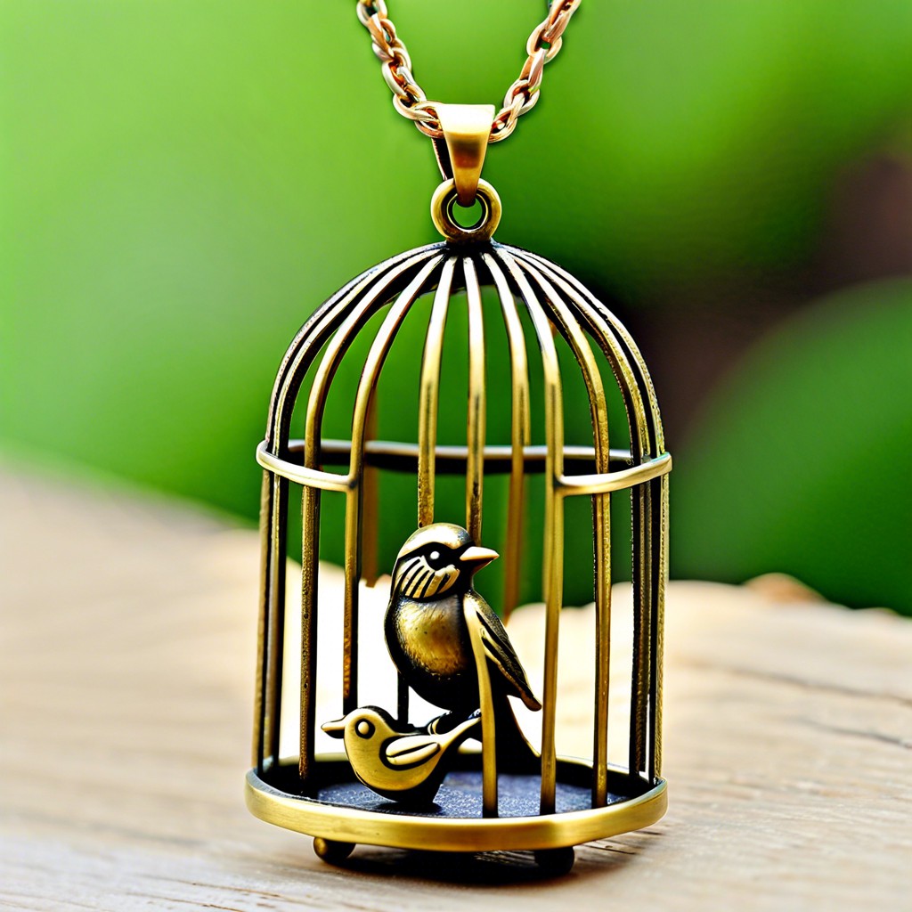 brass bird cage charm