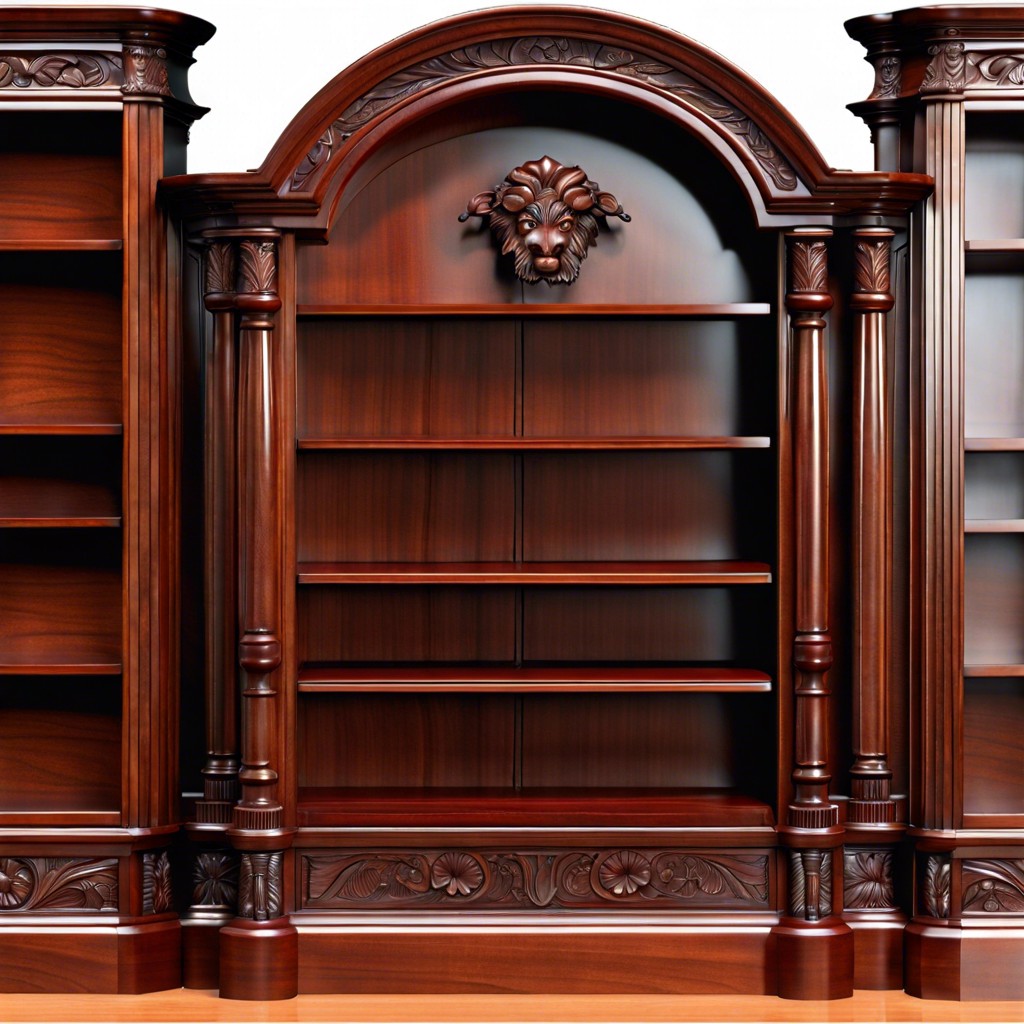 carved mahogany bookcase