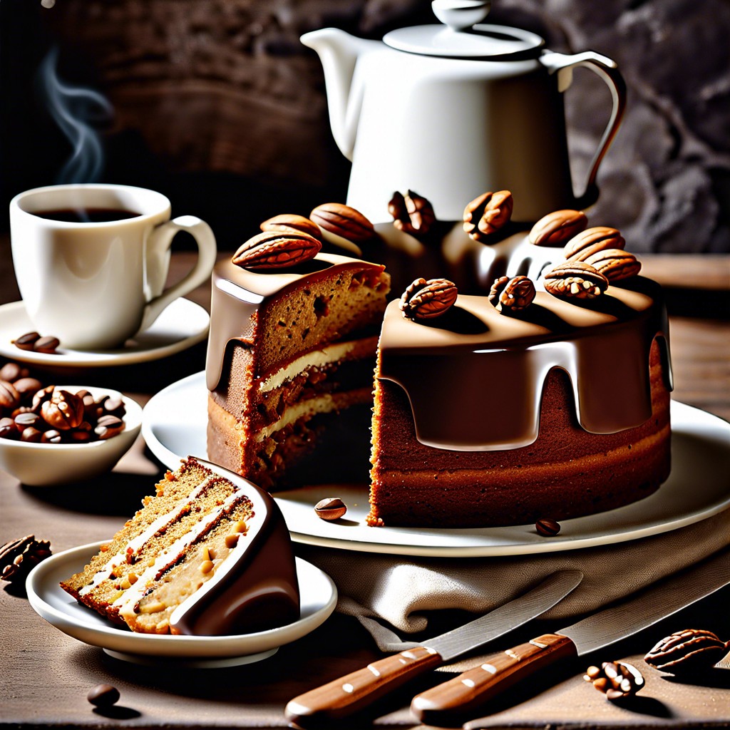 classic coffee and walnut cake