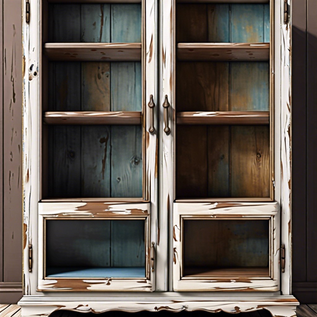 distressed paint bookshelf