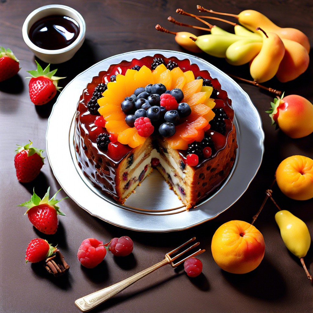 lane cake with bourbon soaked fruit