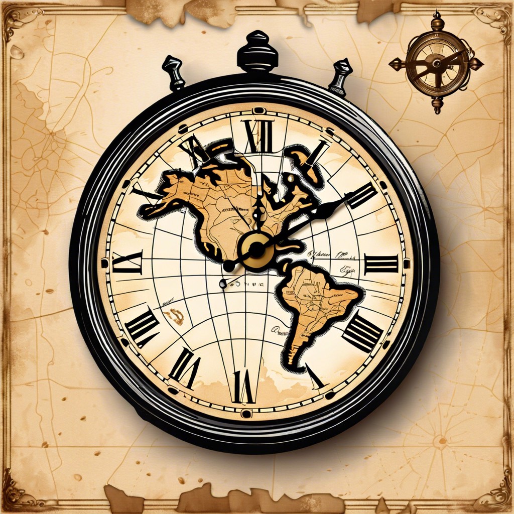 map themed clock