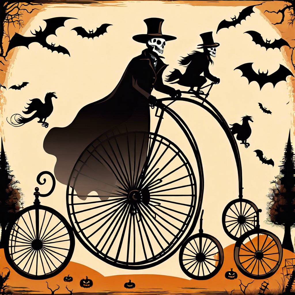 penny farthing bicycles with ghost riders