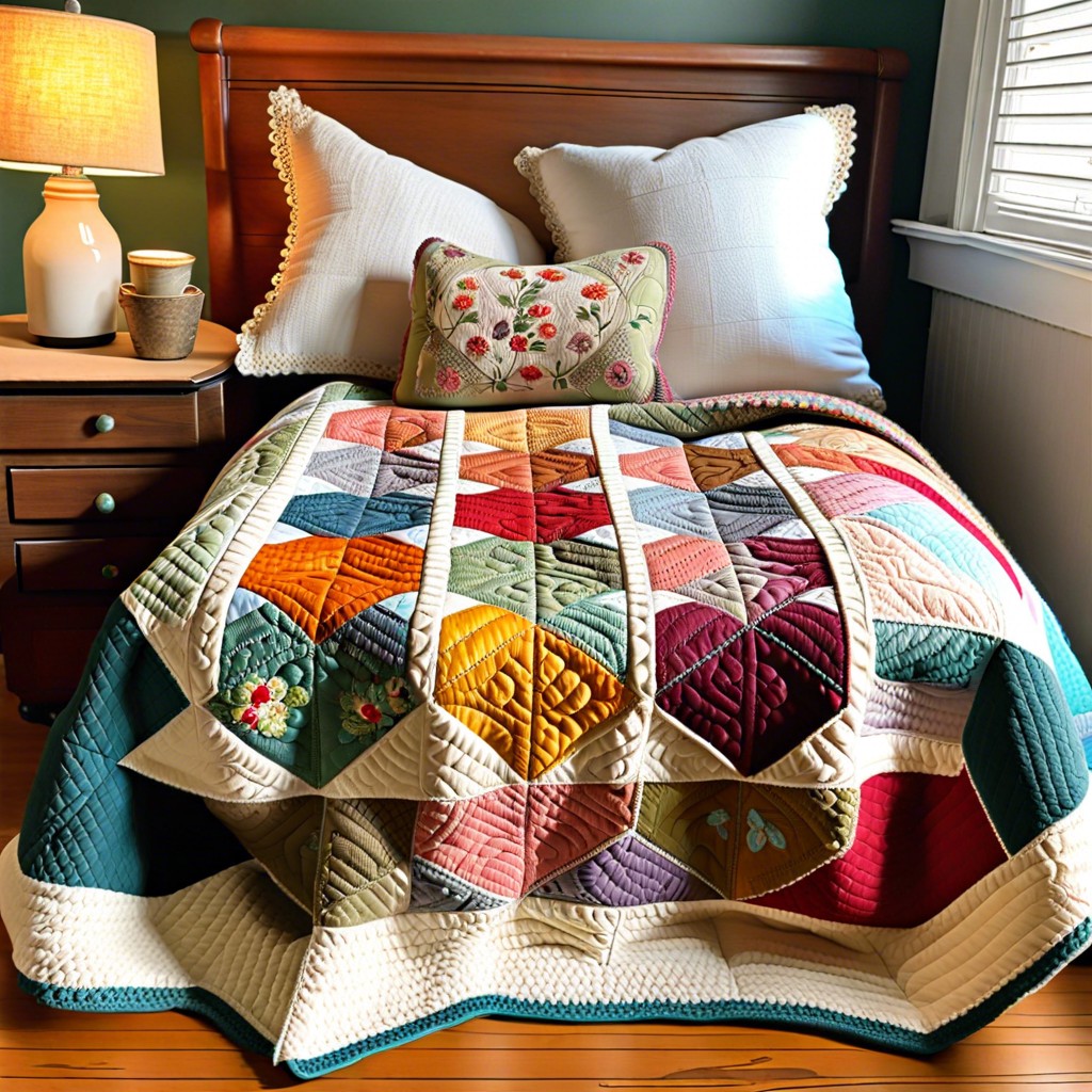quilts and crocheted throws