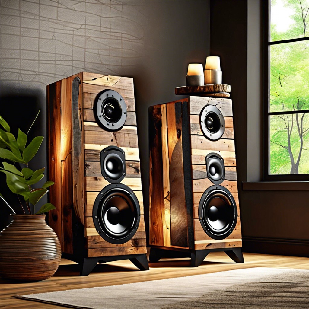 rustic reclaimed wood speakers