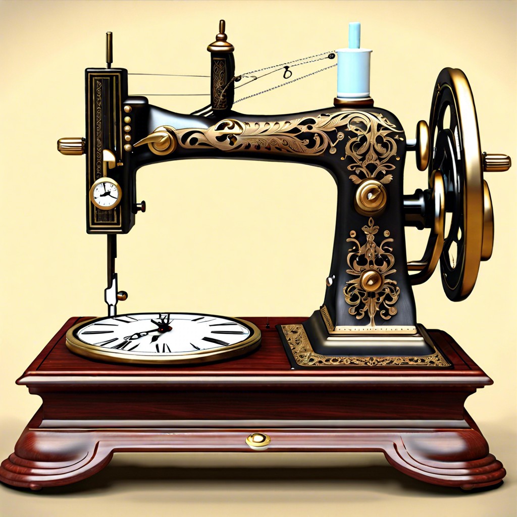 sewing machine themed clock