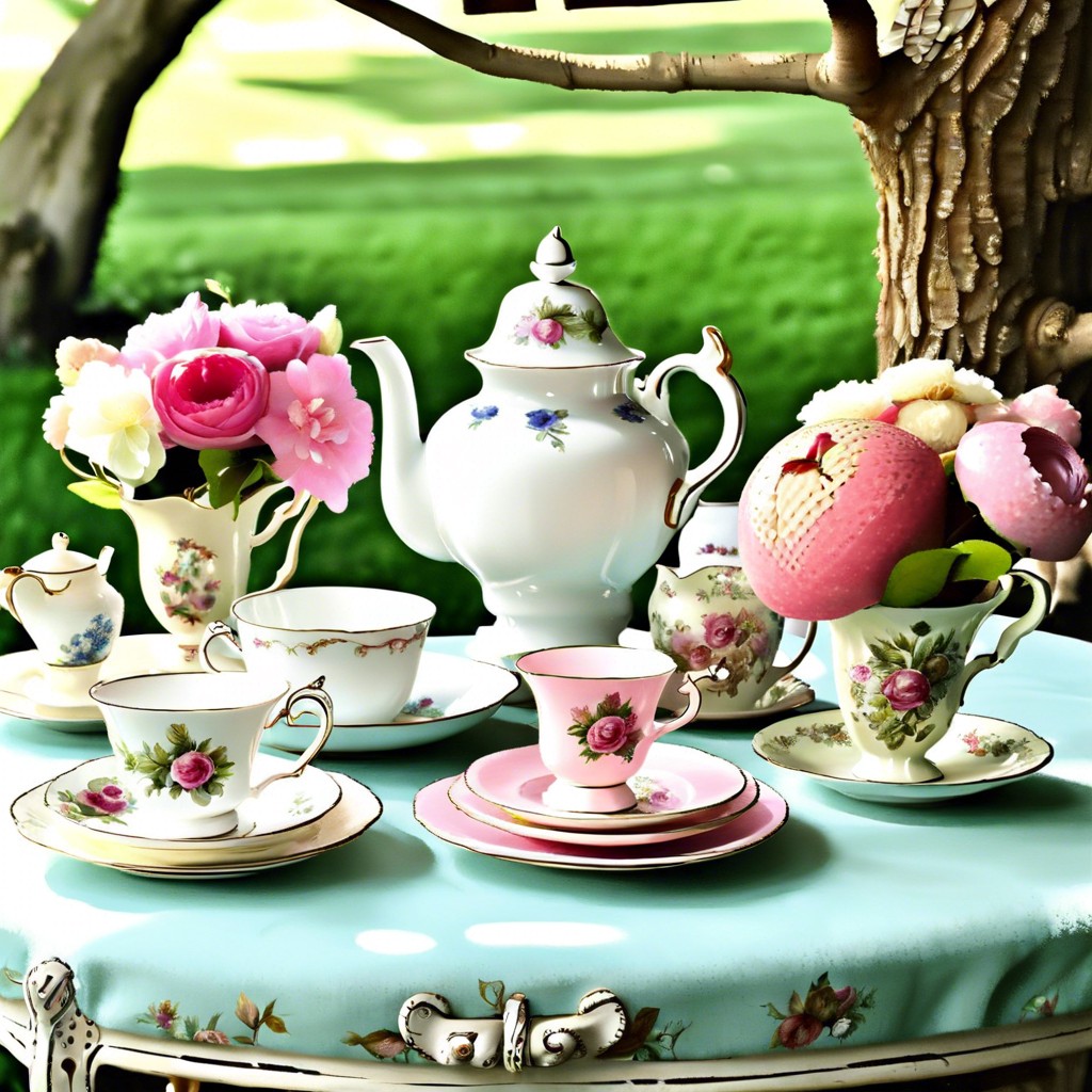 tea parties with vintage china and decor