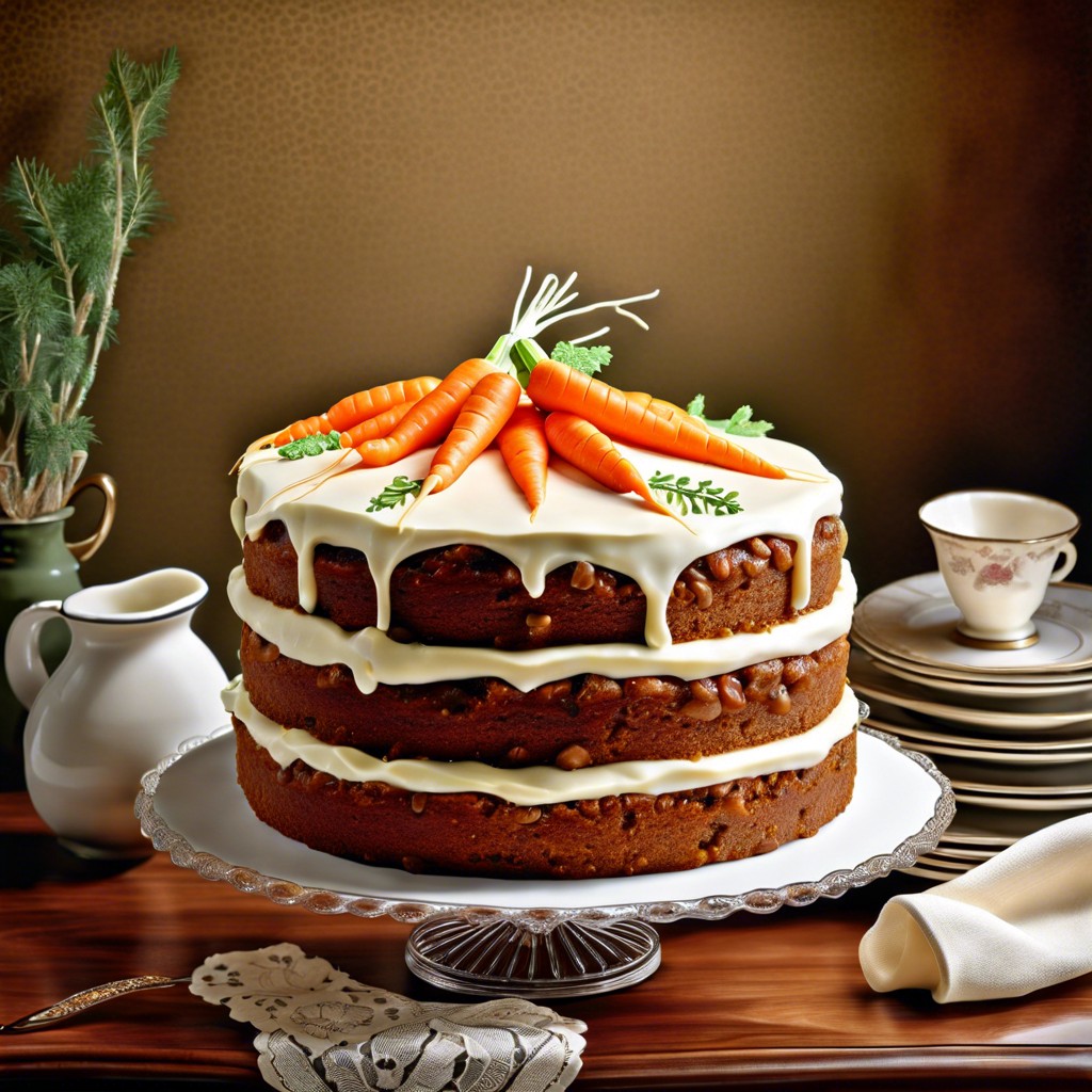 traditional carrot cake with cream cheese frosting