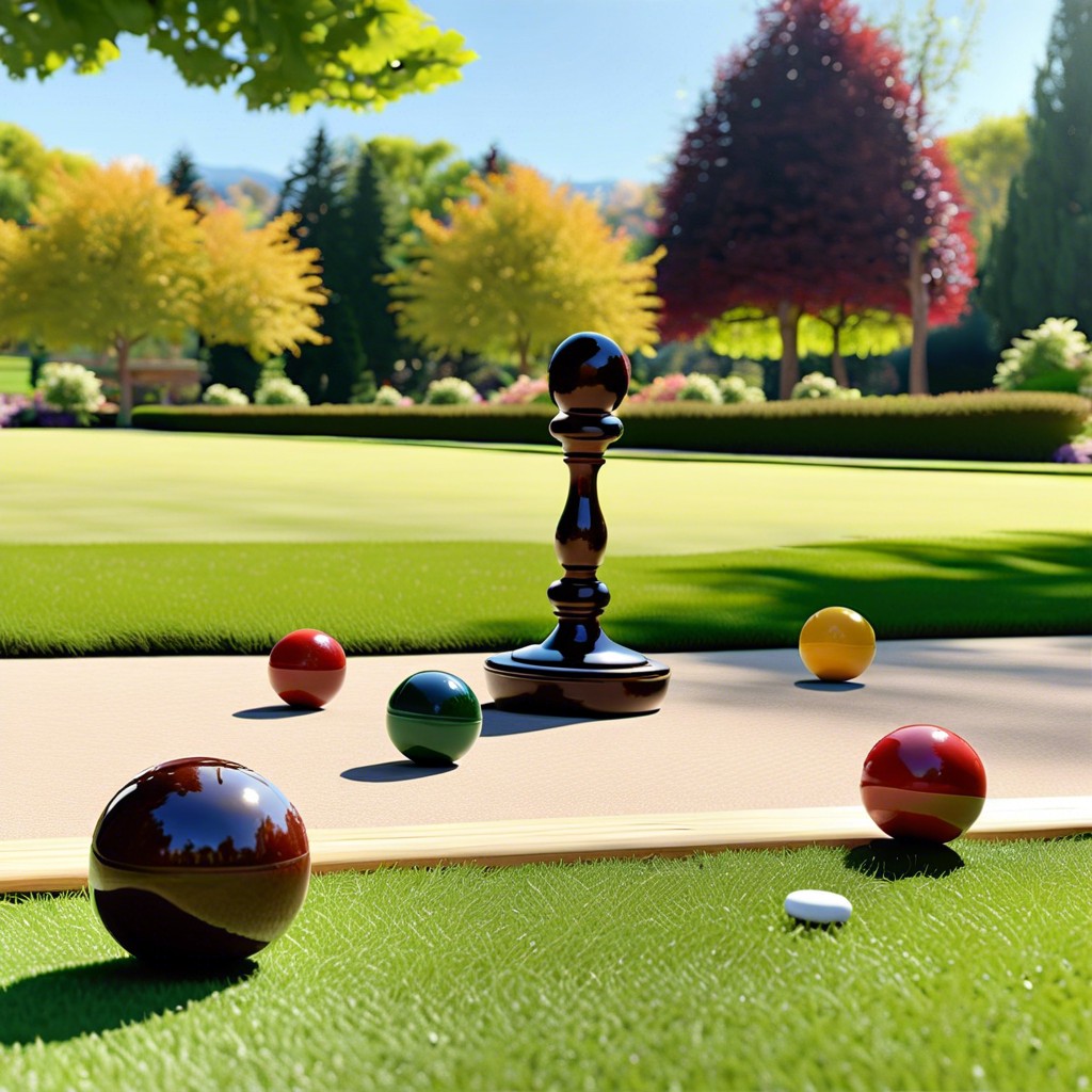 traditional games area with croquet and bocce ball