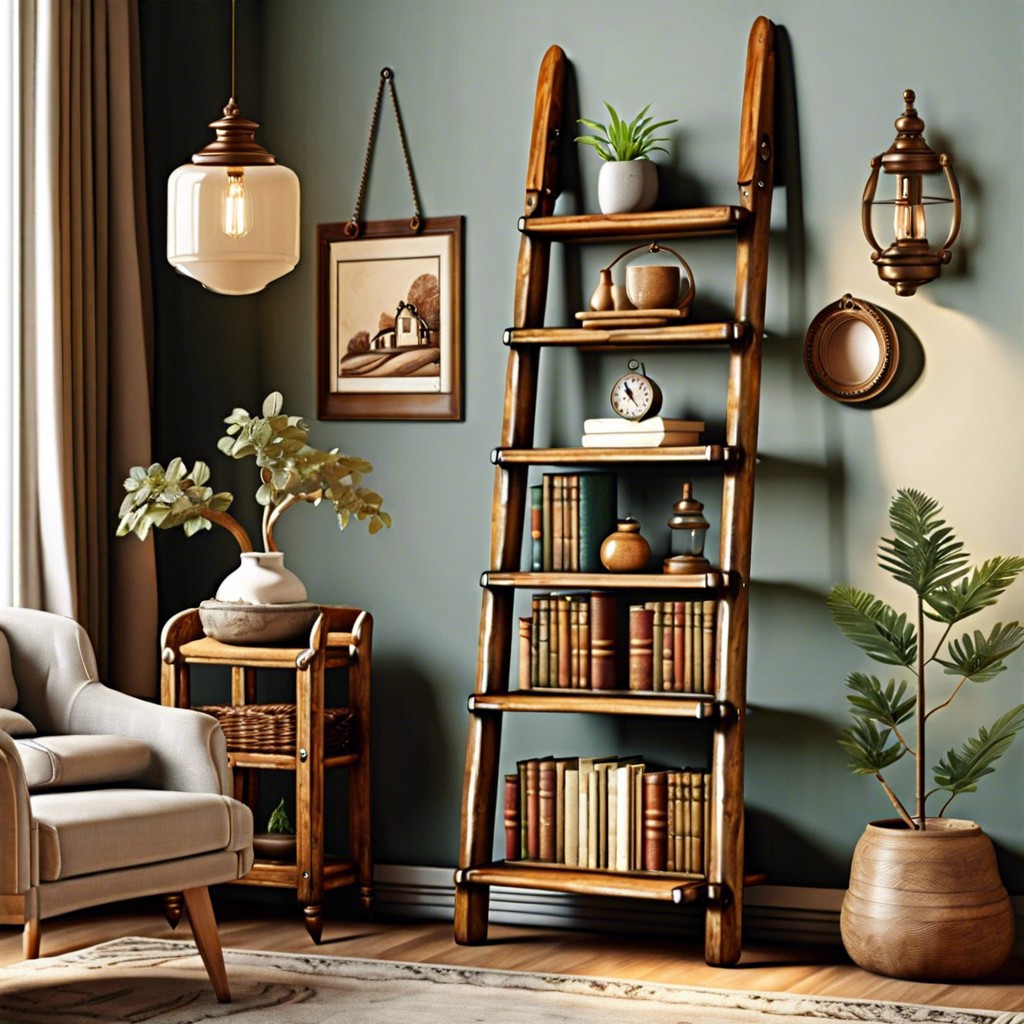 vintage ladder bookshelf