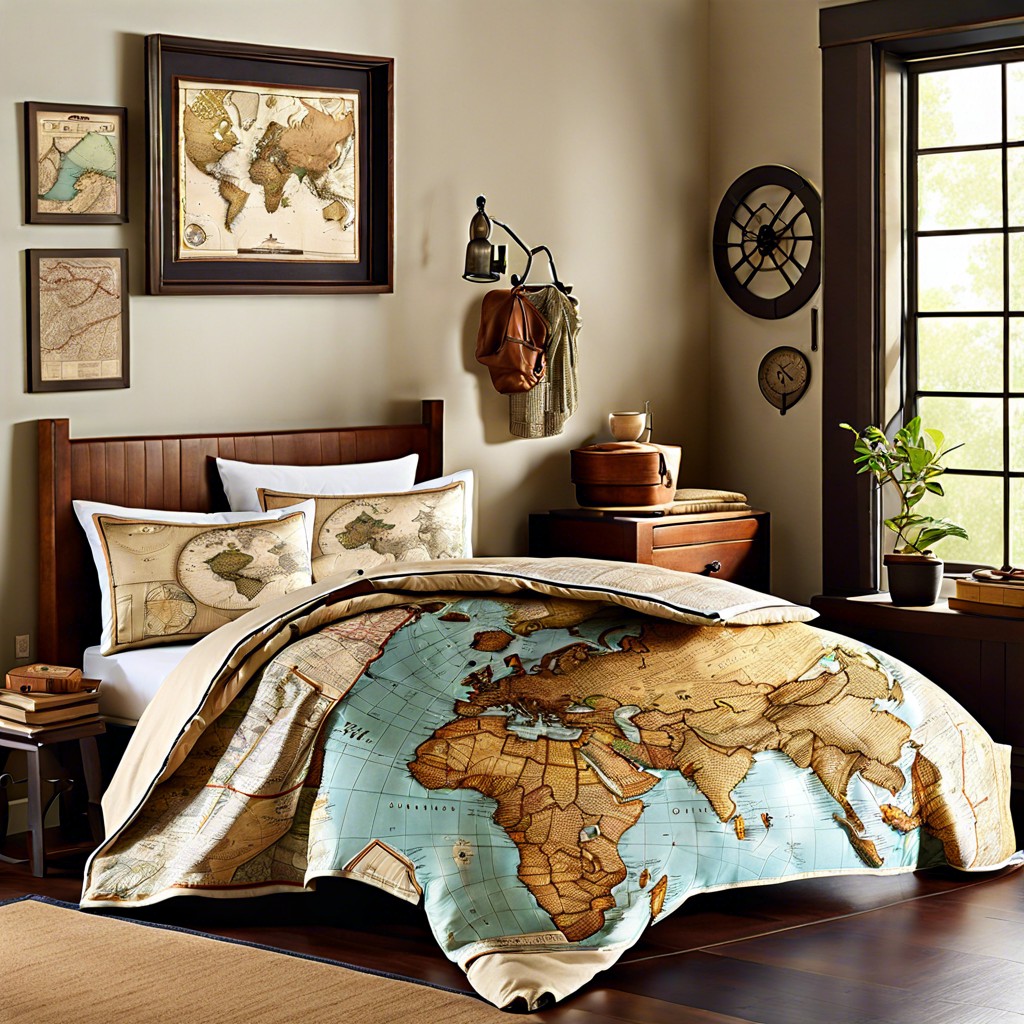 vintage map bedding