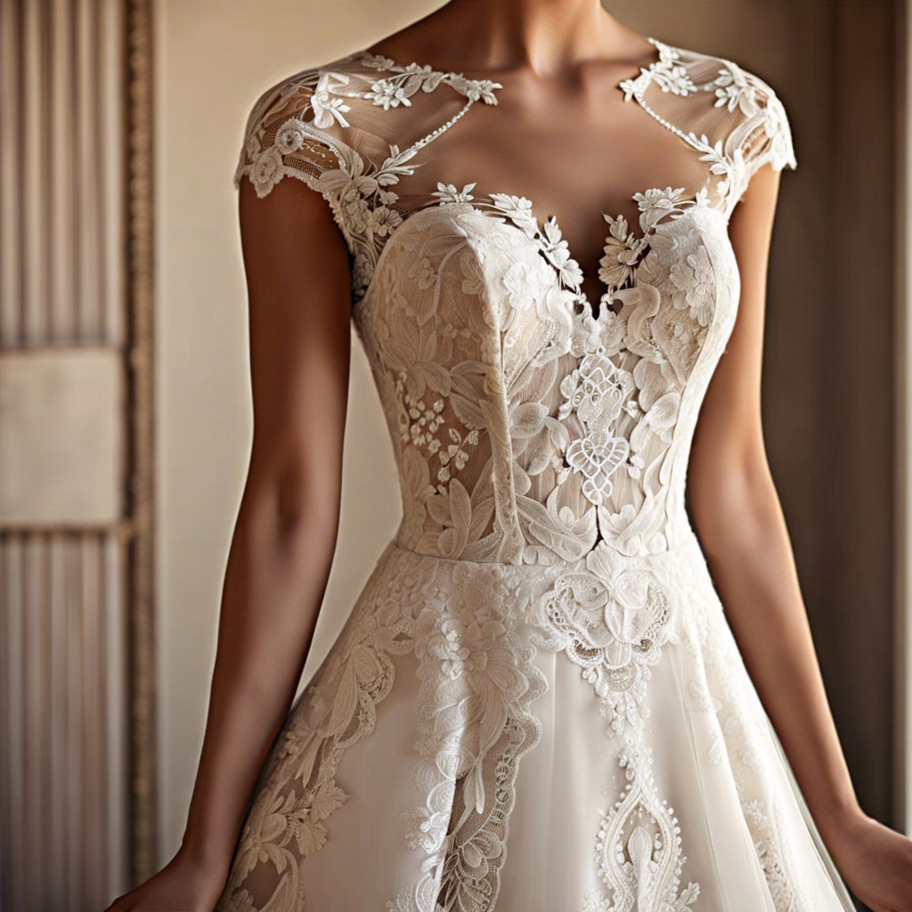 illusion lace neckline