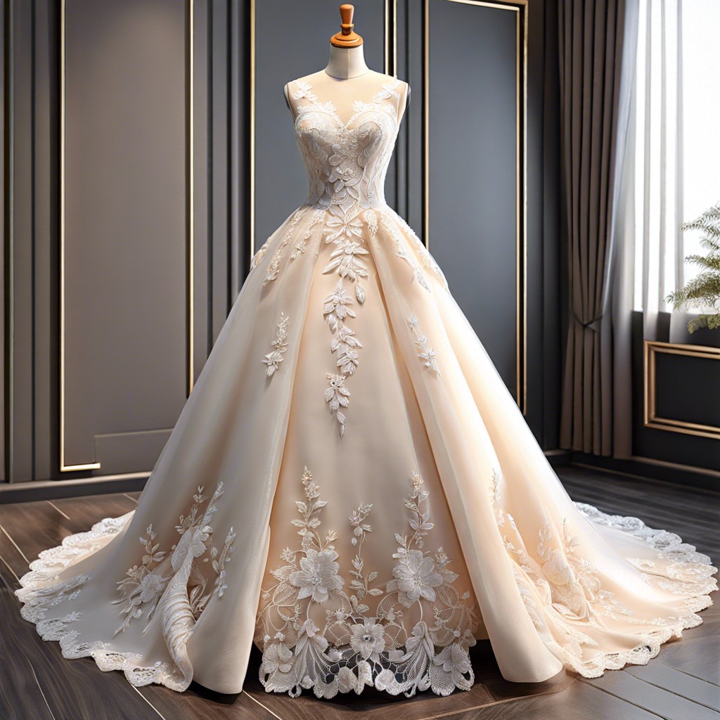 lace applique ball gown